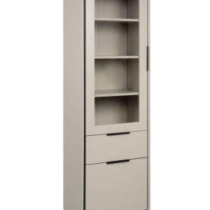 Witryna dwudrzwiowa z szufladami capuccino mat 60 x 200 cm Arona