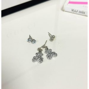 Kolczyki zestaw 3 pary TEDDY- srebrne