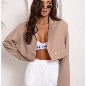 Elegancka krótka marynarka MANOA - cappuccino