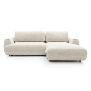 Narożnik rozkładany Pocket z pojemnikiem, jasnobeżowy melanż, prawy