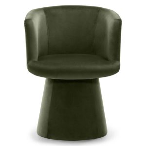 Fotel obrotowy Yato, welurowy, oliwkowozielony