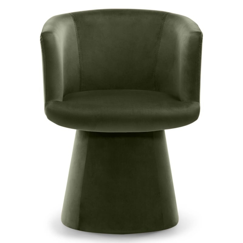 Fotel obrotowy Yato, welurowy, oliwkowozielony