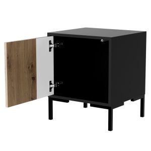 Komplet szafek nocnych dąb artisan / czarny mat 44 cm Arden