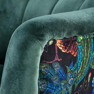 Fotel wypoczynkowy tapicerowany zielony / wielokolorowy Pagoni