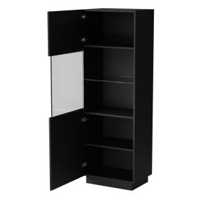 Witryna jednodrzwiowa czarna mat 60 x 178 cm Ardea