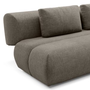 Sofa z funkcją spania Dot szarobrązowa, obłe kształty