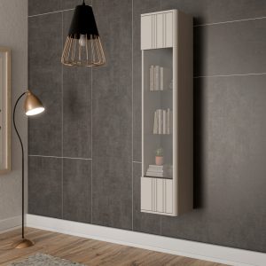 Witryna wisząca przeszklona kaszmir mat 35 x 163 cm Luvio