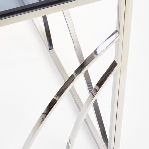 Konsola szklana srebrna 120 cm KN5