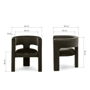 Fotel tapicerowany Alpah ciemnobrązowy, gorzka czekolada