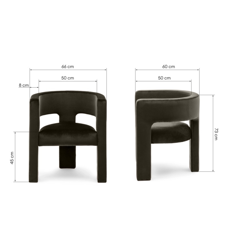 Fotel tapicerowany Alpah ciemnobrązowy, gorzka czekolada