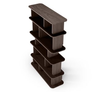 Regał Tulumo wysoki, zaokrąglony, Orzech Villa