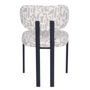 Krzesło tapicerowane Flare, beżowokremowe/czarne nóżki