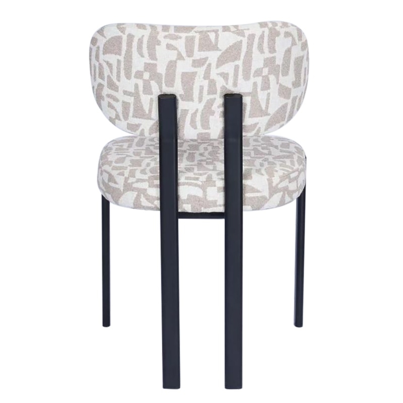 Krzesło tapicerowane Flare, beżowokremowe/czarne nóżki