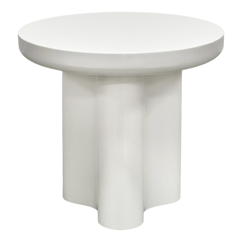 Zestaw stolików Malibu, biały/orzech, obłe kształty