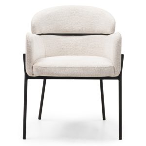 Krzesło do jadalni Granda, ecru/czarne nogi