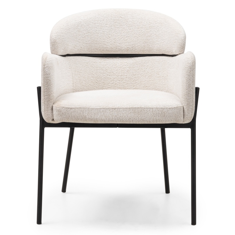 Krzesło do jadalni Granda, ecru/czarne nogi