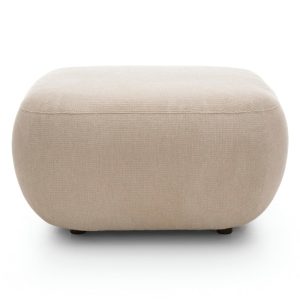 Puf tapicerowany Olio jasnobeżowy, obłe kształty