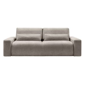 Sofa z funkcją spania i pojemnikiem Mochi, brązowoszara