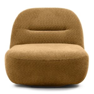 Fotel obrotowy Bonita musztardowy, boucle