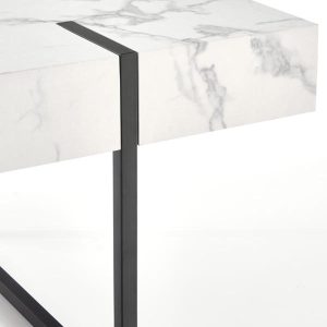 Stolik kawowy prostokątny biały marmur / czarny mat 110 x 60 cm Blanca