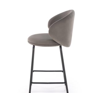 Hoker z oparciem tapicerowany szary / czarny H121