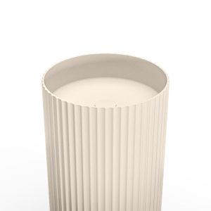 Umywalka wolnostojąca Ciriola, kompozytowa, 45x90 cm, beżowoszara, taupe, ryflowana